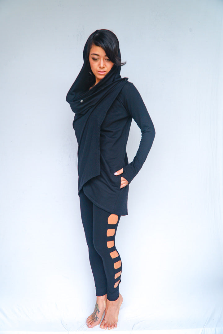 Asymmetrical Bamboo Jacket - Deep Black