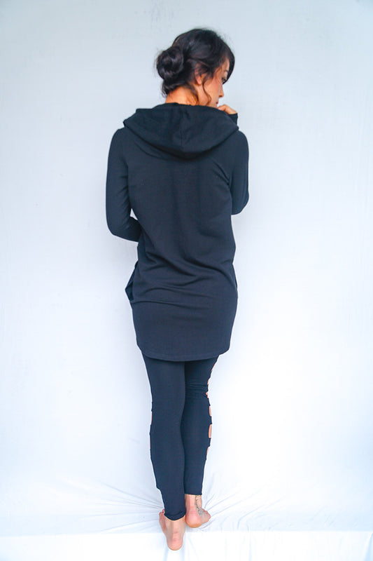 Asymmetrical Bamboo Jacket - Deep Black