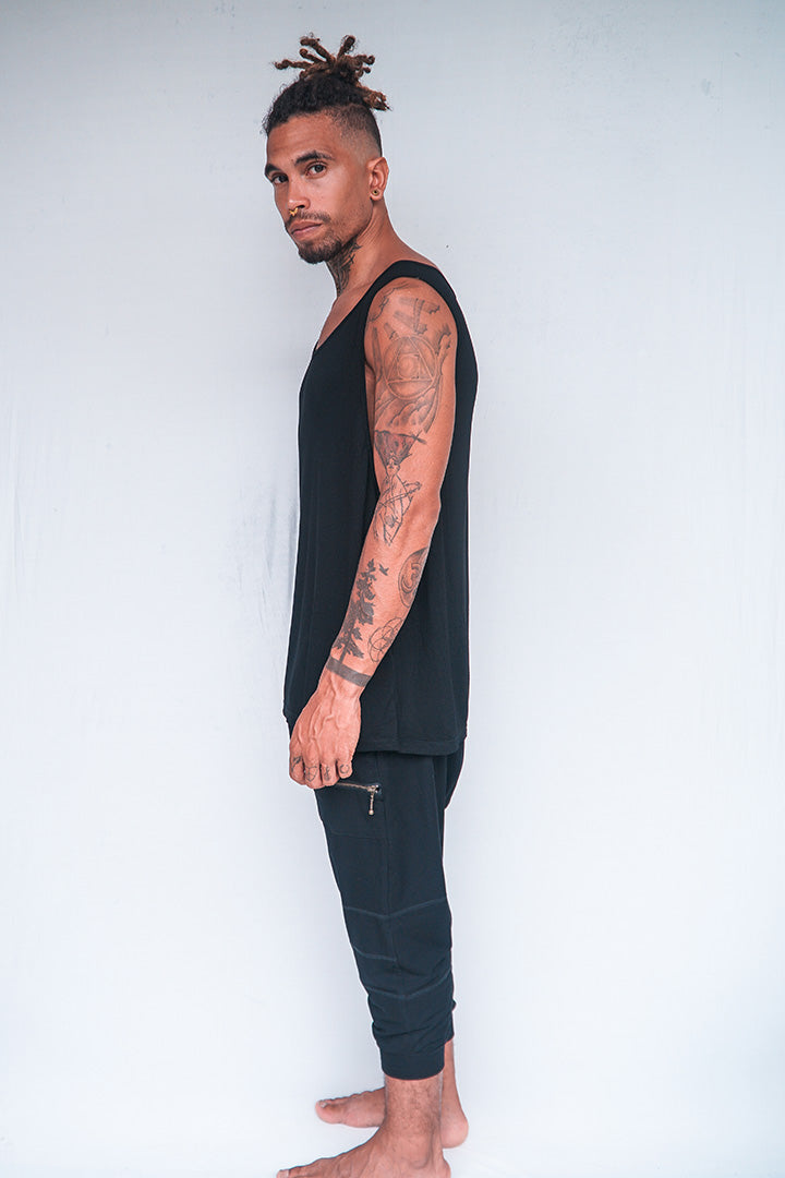Men's 100% Bamboo Tank - Deep Black