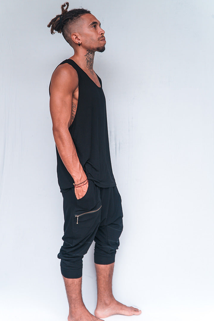 Men's 100% Bamboo Tank - Deep Black