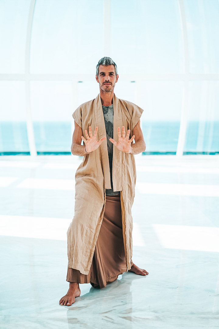 Sifu Linen Kimono - Nude