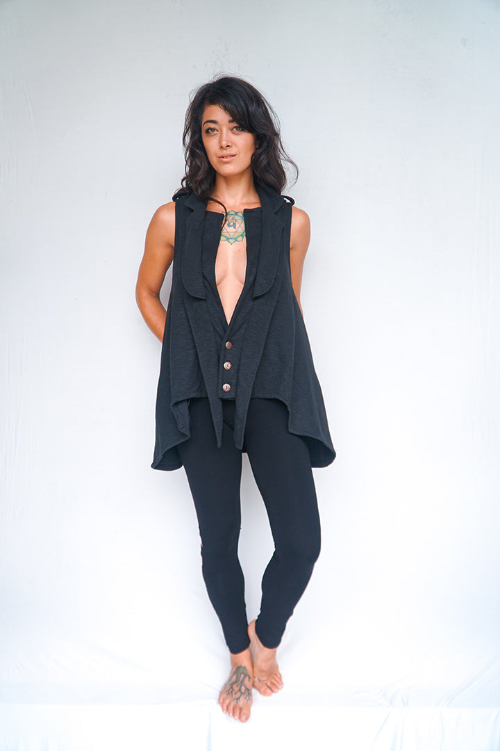 Tuxedo Vest - Deep Black