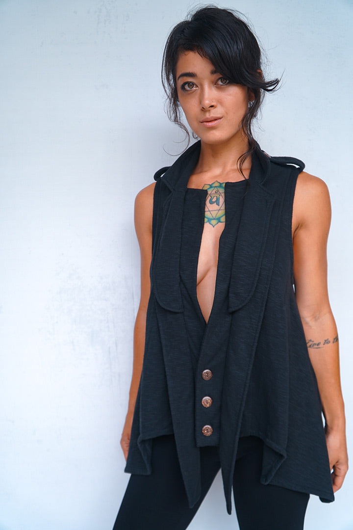 Tuxedo Vest - Deep Black