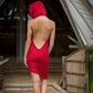 Open Back Cocktail Dress - Rubi Red