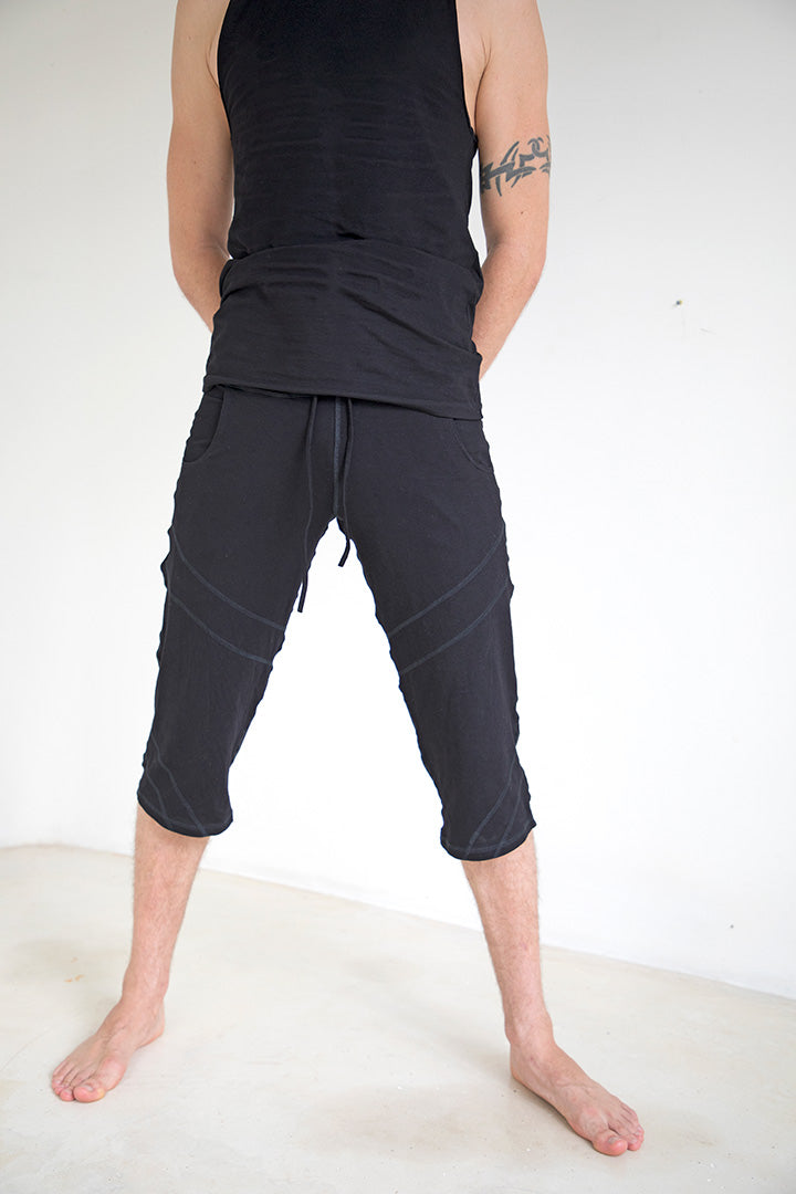 Yoga Shorts For Men - Deep Black
